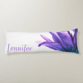 Paarse bloemblaadjes gepersonaliseerd lichaam kuss lichaamskussen (Achterkant)
