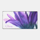 Paarse bloemblaadjes gepersonaliseerde bureaumat (Voorkant)