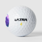 Paarse bloemblaadjes gepersonaliseerde golfballen (Logo)