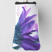 Paarse bloemblaadjes gepersonaliseerde putter Hoes Golfheadcover (Draai 90)