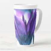 Paarse bloemblaadjes gezegende dag latte Mok (Rechterhoek)