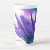 Paarse bloemblaadjes gezegende dag latte Mok (Voorkant)