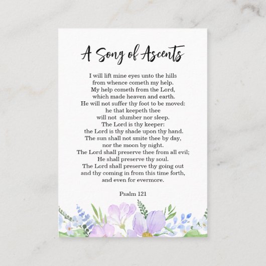 Paarse bloemblaadjes in liefdevolle herinnering Ge Visitekaartje (Achterkant)