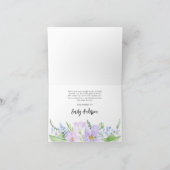 Paarse bloemblaadjes vieren het leven bedankkaart (Binnen)