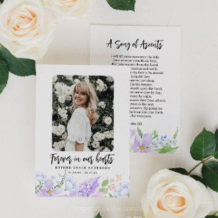 Paarse bloemblaadjes voor altijd in ons hart Kaart Visitekaartje