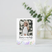 Paarse bloemblaadjes voor altijd in ons hart Kaart Visitekaartje (Staand voorkant)