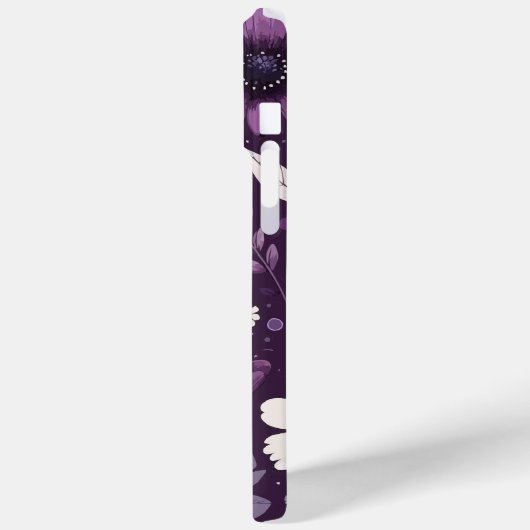 Paarse bloemblaadjespatroon Case-Mate iPhone case (Achterkant / Links)