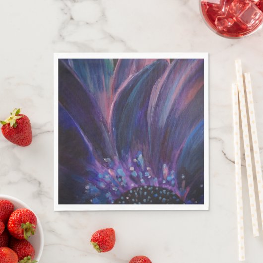 Paarse Bloembladeren Schilderen Papier servet (Insitu)