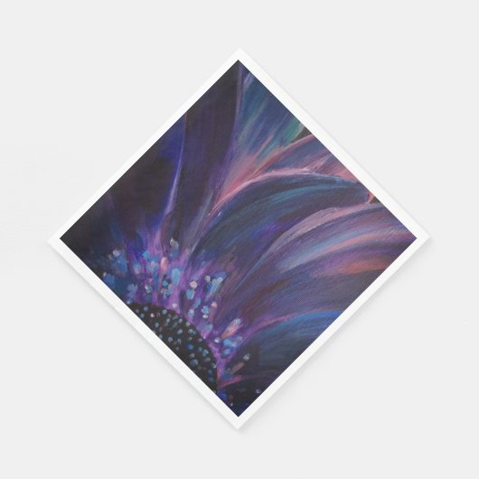 Paarse Bloembladeren Schilderen Papier servet (Hoek)