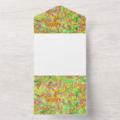 Paarse bloemdecoratie all in one uitnodiging (Binnen)