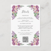 Paarse bloemdetail informatiekaartje (Voorkant)