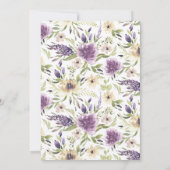 Paarse bloemdoopuitnodiging kaart (Achterkant)