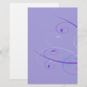 paarse bloemdraai briefpapier (Voorkant / Achterkant)