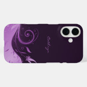 Paarse bloemdraai Case-Mate iPhone case (Achterkant (horizontaal))