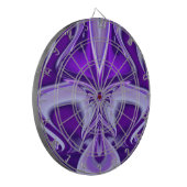 Paarse bloemdromen dartbord (Voorkant Links)