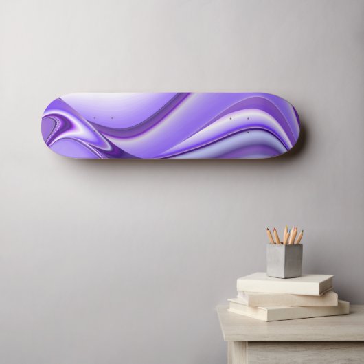 Paarse bloemdromen persoonlijk skateboard (Muurkunst (Horizontaal))