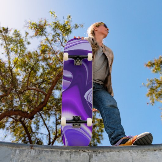 Paarse bloemdromen persoonlijk skateboard (Buiten 1)