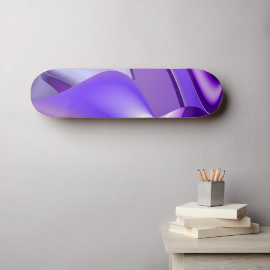 Paarse bloemdromen persoonlijk skateboard (Muurkunst (Horizontaal))