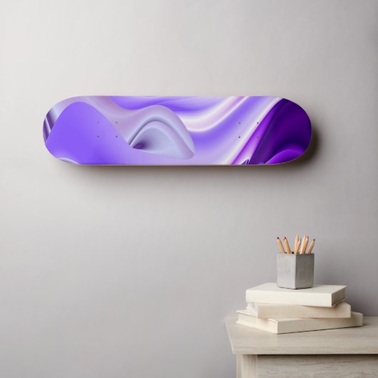 Paarse bloemdromen persoonlijk skateboard (Muurkunst (Horizontaal))