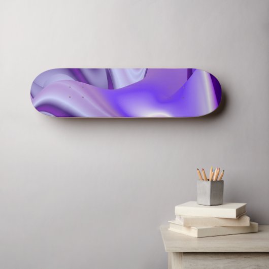 Paarse bloemdromen persoonlijk skateboard (Muurkunst (Horizontaal))