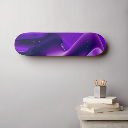 Paarse bloemdromen persoonlijk skateboard (Muurkunst (Horizontaal))