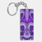 Paarse bloemdromen sleutelhanger (Voorkant Links)