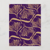 Paarse bloemdruk briefkaart (Voorkant)