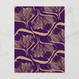 Paarse bloemdruk briefkaart