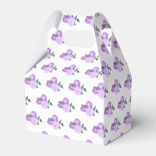 Paarse bloemen 21e verjaardag bedankdoosjes (Achterkant)