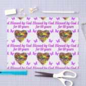 PAARSE BLOEMEN 60E VERJAARDAG ONTWERP TISSUEPAPIER (Craft)