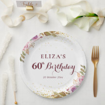 Paarse bloemen 60e verjaardagsfeestje