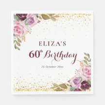 Paarse bloemen 60e verjaardagsfeestje