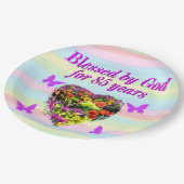 PAARSE BLOEMEN 85E VERJAARDAG PAPIER BORDEN PAPIEREN BORDJE (Gekanteld)