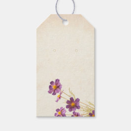 Paarse Bloemen Aangepaste Sieraden Display Hang La Cadeaulabel