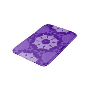 Paarse bloemen abstract patroon badmat