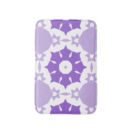 Paarse bloemen abstract Patroon Badmat (Voorkant Verticaal)