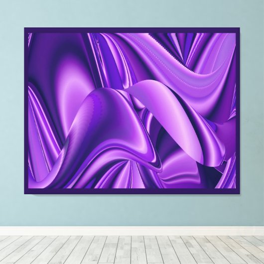 Paarse bloemen, Abstracte Fantastische regenboogku Canvas Afdruk (Insitu (Houten vloer))