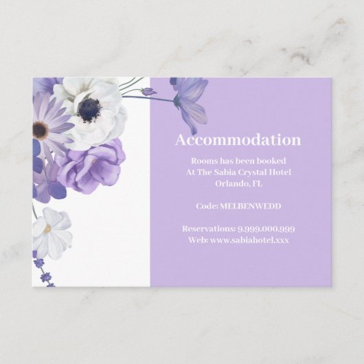 Paarse Bloemen Accommodatie Behuizing Kaart (Voorkant)