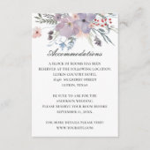 Paarse bloemen accommodaties. Bruiloft details Informatiekaartje (Voorkant)