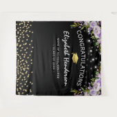 Paarse bloemen achtergrond voor eindexamenfoto's wandkleed (Voorkant (horizontaal))