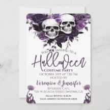 Paarse Bloemen Adult Halloween Party
