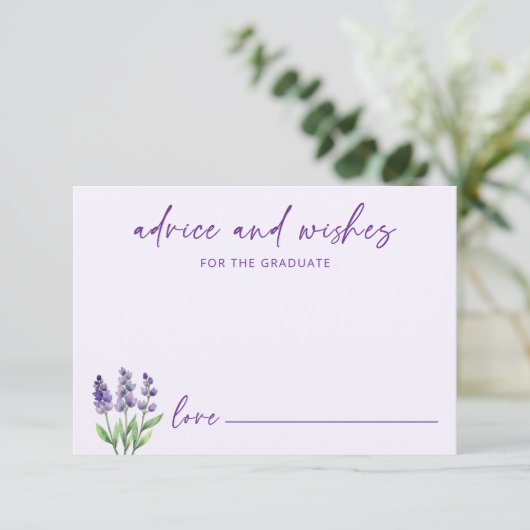 Paarse bloemen advies voor het Afstuderen Afstuder Informatiekaartje (Staand voorkant)