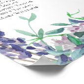 paarse bloemen, afdrukken op de Zitkaart. Blauwgro Poster (Hoek)