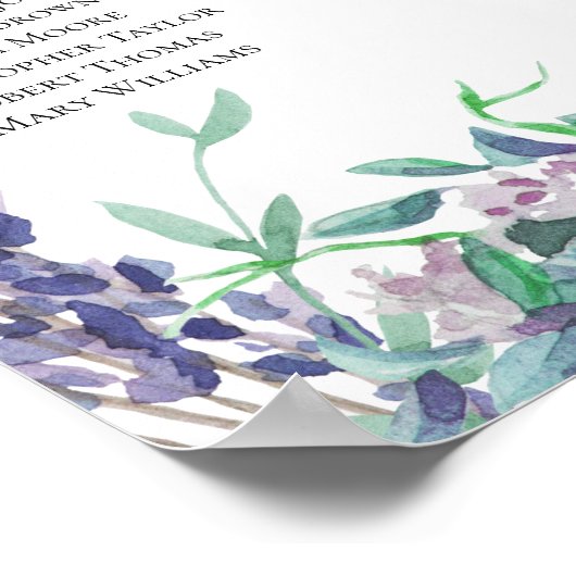 paarse bloemen, afdrukken op de Zitkaart. Blauwgro Poster (Hoek)