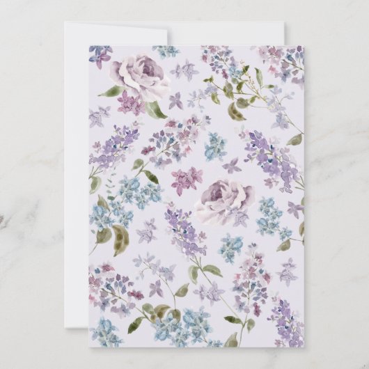 Paarse bloemen Afstuderen Aankondiging (Achterkant)