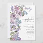 Paarse bloemen Afstuderen Kaart (Voorkant)