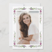 Paarse bloemen Afstuderen Kaart (Achterkant)