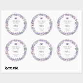 Paarse Bloemen Afstuderen Sticker (Vel)