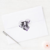 Paarse bloemen alfabet - letter R meisjes naam Hart Sticker (Envelop)