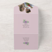 Paarse Bloemen  Alles In Eén Trouw Uitnodiging (Buitenkant)